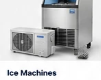 Commercial ice machines, bins, dispensers and maintenance supplies